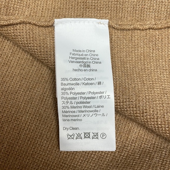 J. Crew Eloise Open Front Sweater Knit Blazer Jacket Minimalist Preppy Tan XL - Picture 9 of 10